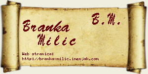 Branka Milić vizit kartica